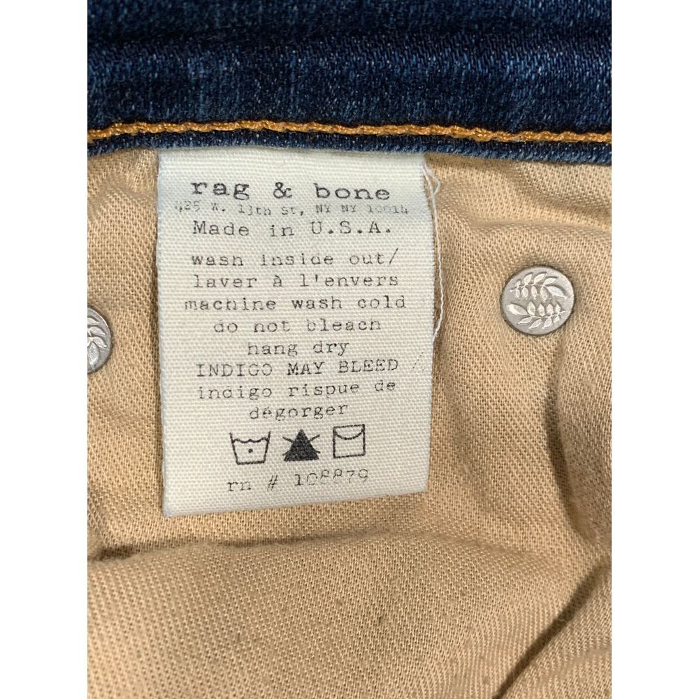 GU Lovely ”rag&bone” Sz-32 Skinny Cut Jean Dark Blue Kensington,5 Pocket,Zipper - Picture 7 of 12